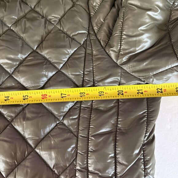 NOIZE Stella Vegan Hooded Quilted Lightweight Puffer‎ Jacket Olive Green Size XL - Picture 10 of 14
